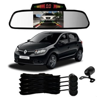 Sensor De Ré + Espelho Camera Ré Renault Sandero Preto em Oferta na Shopee