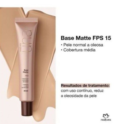 BASE LÍQUIDA MATIFIC FPS 15 /30 ml- NATURA LINHA UNA - TOM MÉDIO 2 | Shopee  Brasil