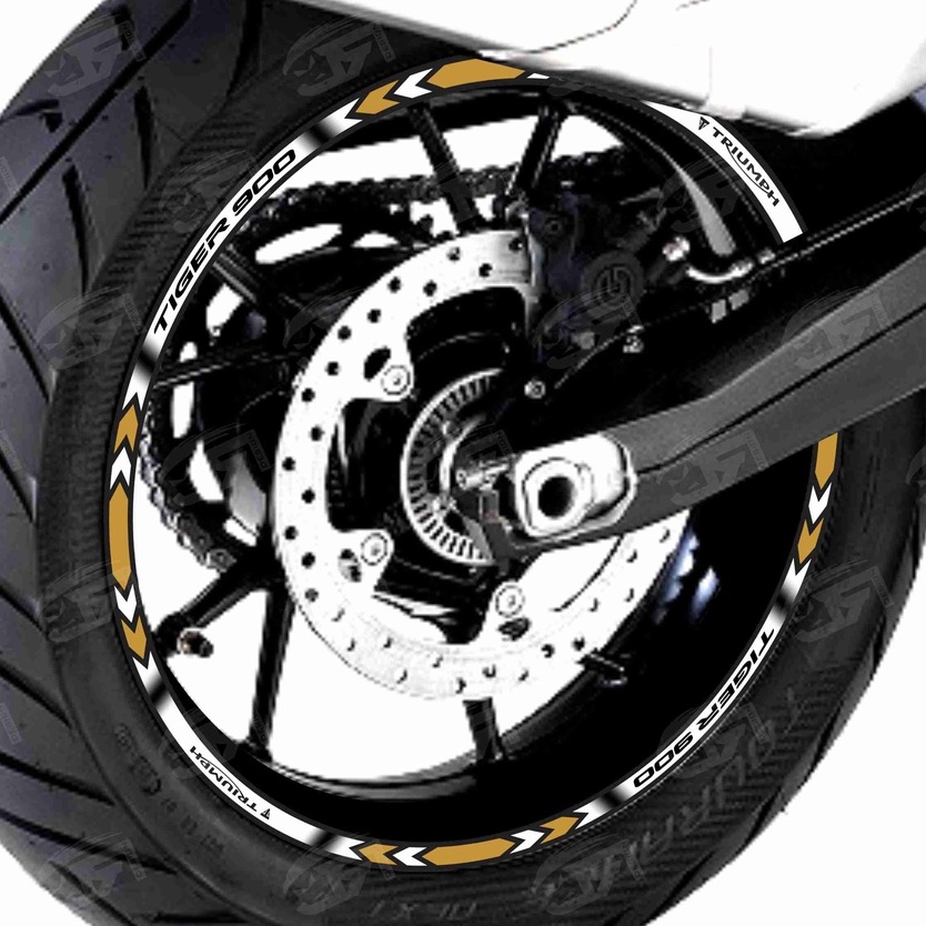 Adesivo Friso Refletivo Roda Moto Triumph Tiger 900 GT PRO Tiger 900 Rally PRO M01 ouro