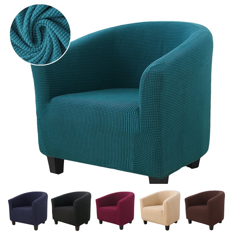 Capa de cadeira de clube, capa de cadeira de sofá elástica com fundo  elástico, tecido de poliéster jacquard de duas cores protetor de cadeira de  sofá