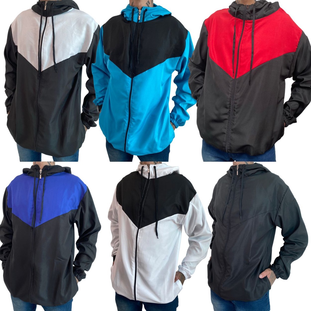 Corta-vento Masculina Lisa