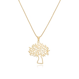 Colar Feminino Amoeto Árvore da Vida Ouro 18 / Ródio Prata