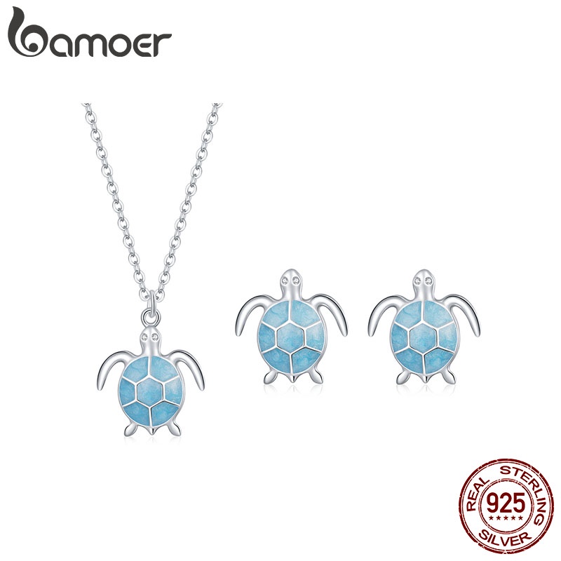 Colar Bamoer Brincos 925 Tartaruga De Prata Série Jóias Zircônia Cúbica Para Mulheres Presentes ZHS227 em Oferta na Shopee