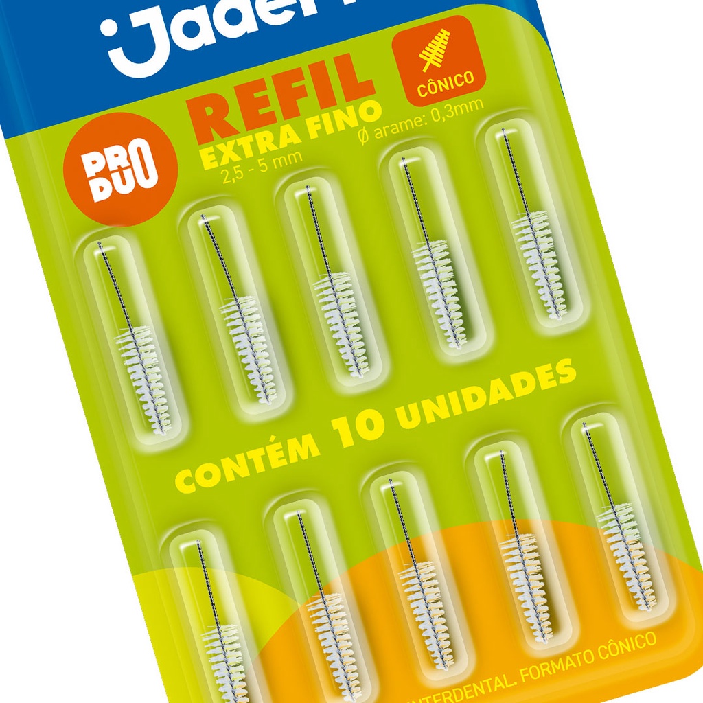 Refil de Escova Interdental Cartela c/10 Unidades Jadepro