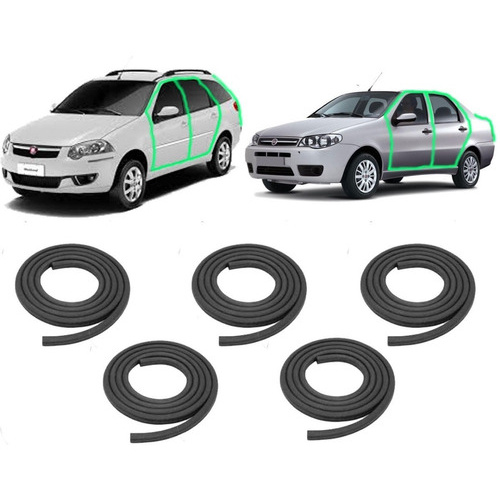 Kit com 4 Borrachas de porta + Malas do Gran Siena e Mobi em Oferta na Shopee