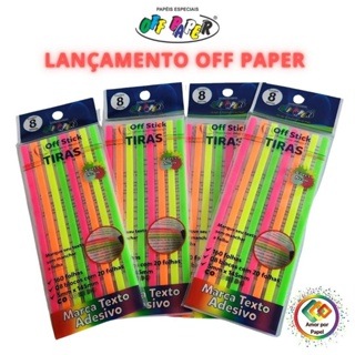 Marca Texto Em Fita Neon Transparente Autocolantes Off Paper em Oferta na Shopee