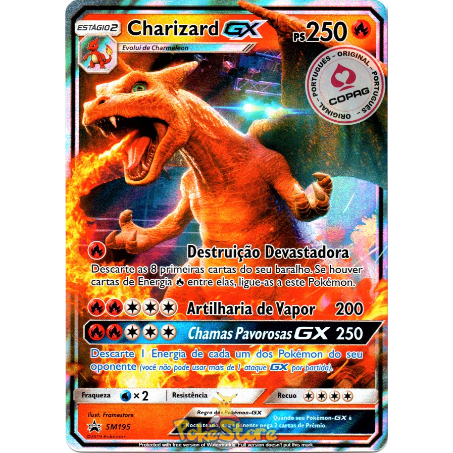 Carta Pokemon Charizard Gx 20/147 Cartinha Original Copag