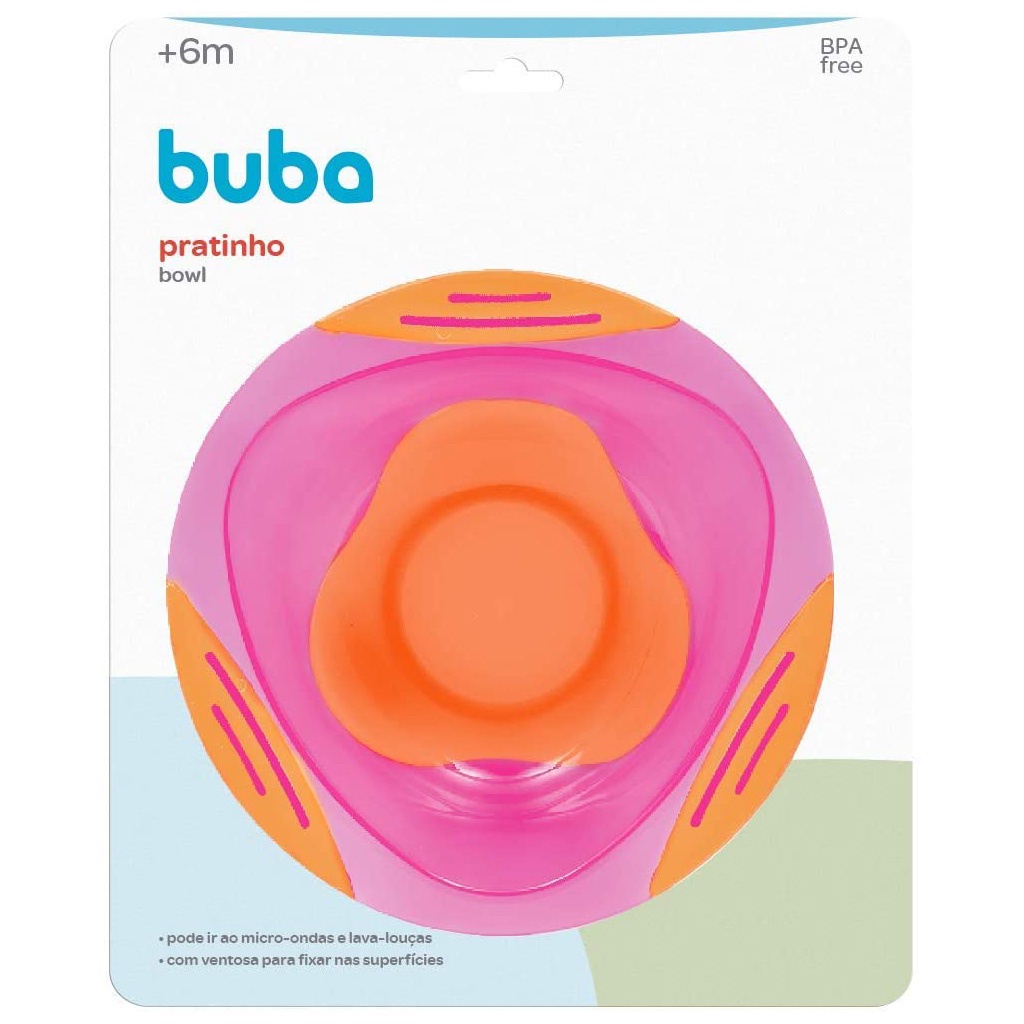 Prato Bowl Rosa com Ventosa 5808 - Buba