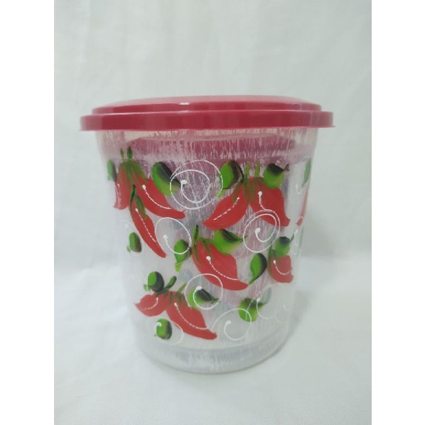 Conjunto Mantimentos 5 pcs Transparente plástico pintado à mão ( pimenta)