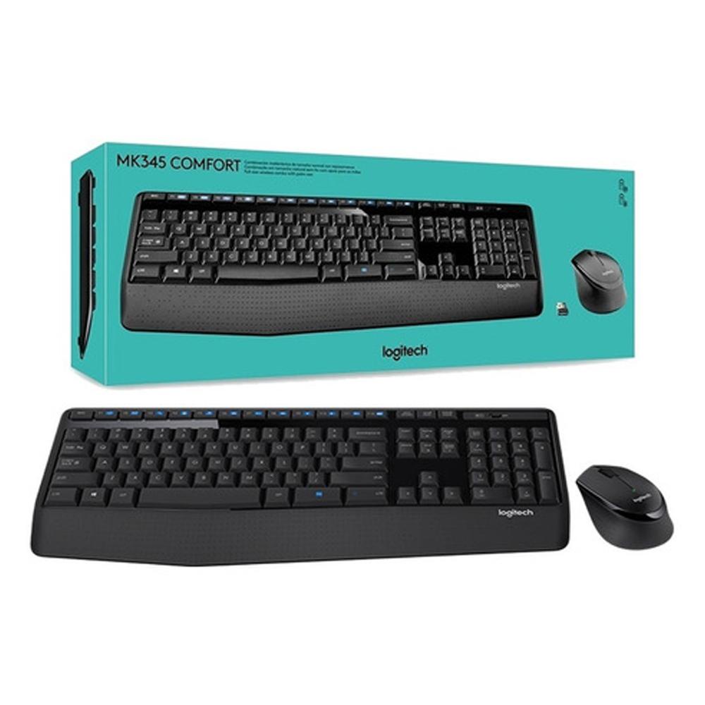 KIT TECLADO E MOUSE LOGITECH MK345 SEM FIO USB ABNT2 1000DPI