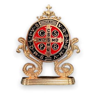Medalha de São Bento Mesa Enfeite Pedestal Decoração 7cm em Oferta na Shopee