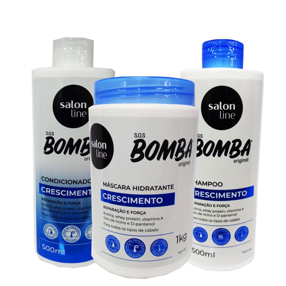 Kit S.O.S Bomba Shampoo Condicionador e Máscara - Salon Line