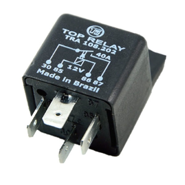 Rele Auxiliar Universal 12v 40a 4 Pinos Com Suporte