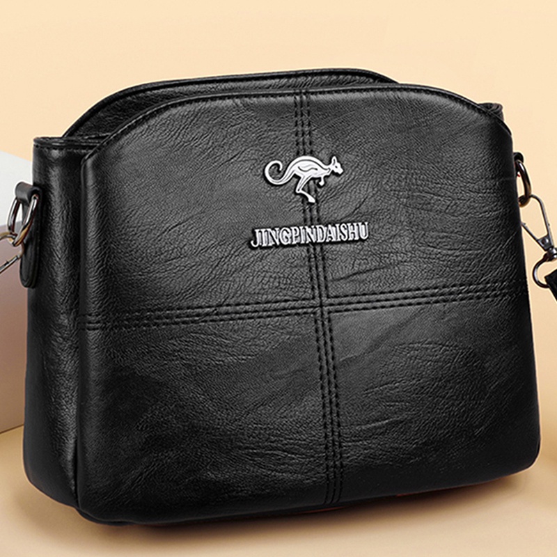 Bolsa Crazy de Ombro Simples Couro transversal Pu macho Quadrados de Apóstolo