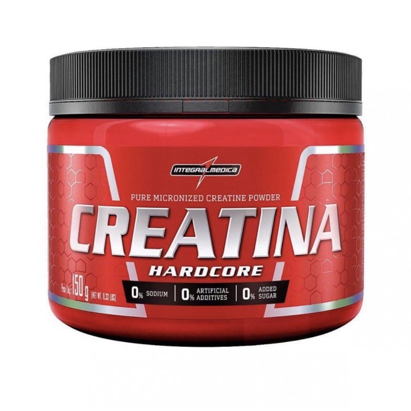 Creatina Hardcore Pura 150g 200g 60 120 Caps Integral Medica — R$ 40,99 em Shopee