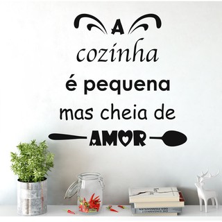 Adesivo Decorativo De Parede Frase Cozinha Cheia De Amor em Oferta na Shopee