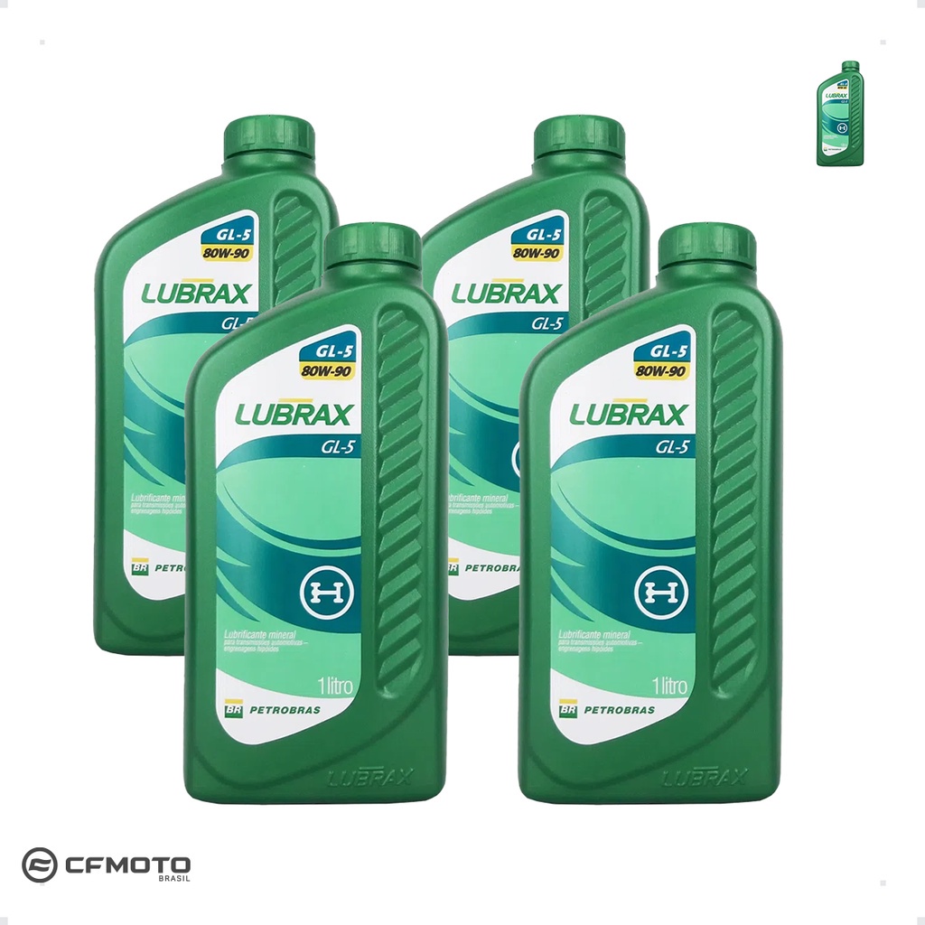 Óleo Lubrax 80w90 Transmissão Quadri CFMoto 1 Litro Kit C/4