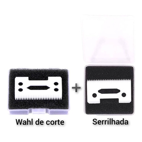 Kit 1 Lâmina Wahl Magic +1 Lâmina Serrilhada Cerâmica