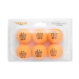 Bola de Tenis de Mesa Com 6 Unidades Vollo Laranja