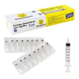 Seringa Descartável 3ml Luer Slip Estéril C/100un - Descarpack