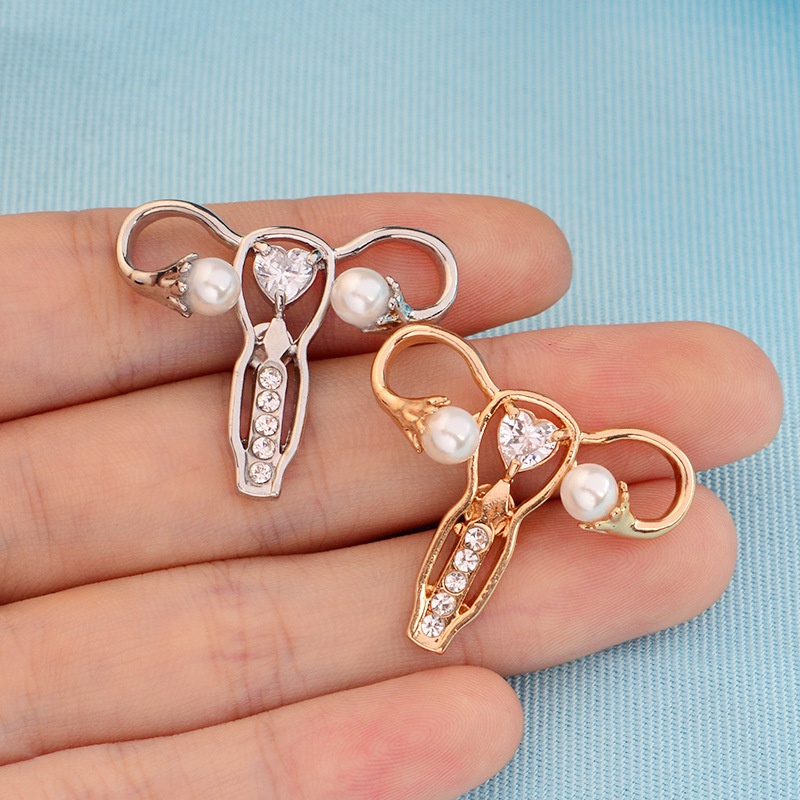 Broche Feminino Womb Uterus De Alfinetes De Pérola Órgão Médico Jóias Ginecologia Medicina Símbolo Presente Para Enfermeira Médica