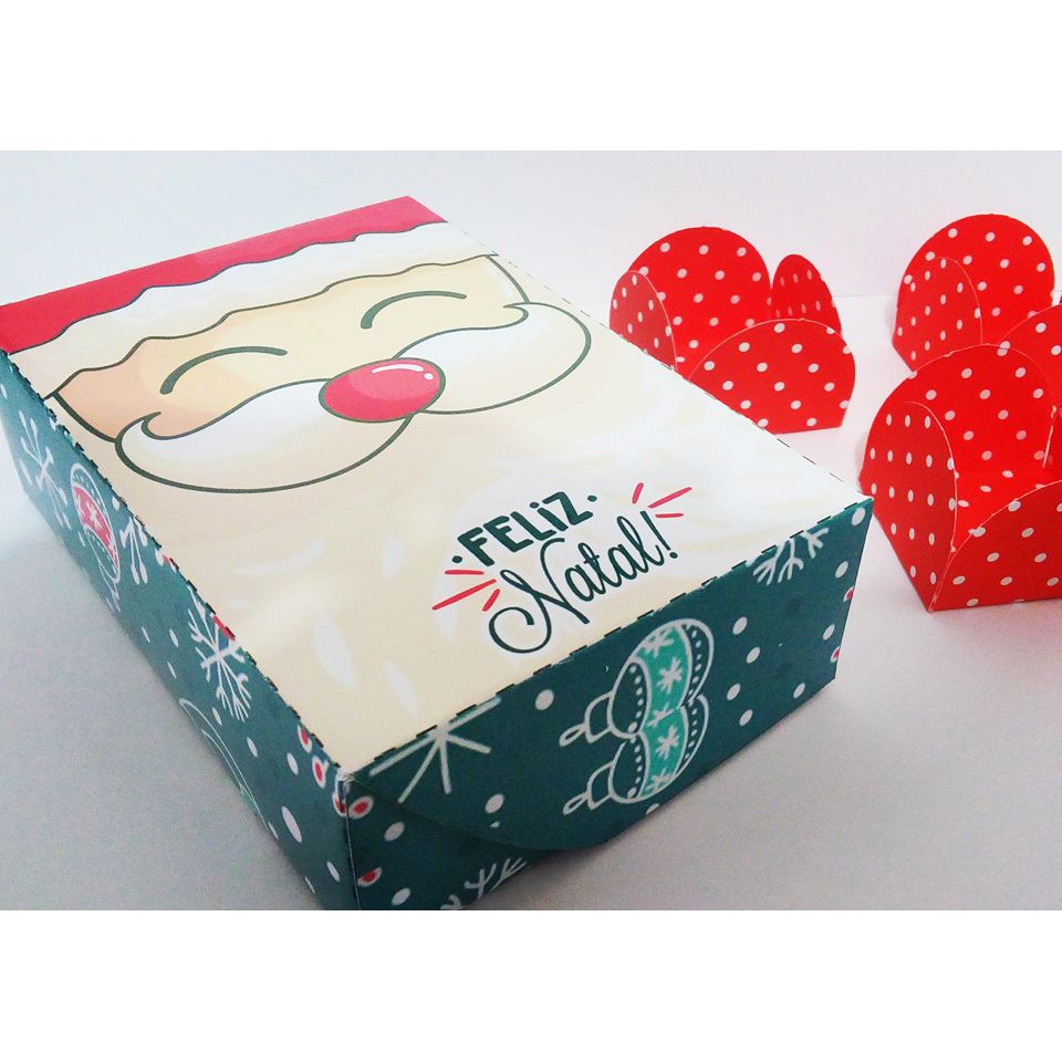 10 Caixinhas para 6 doces caixa para brigadeiro tema natalino natal |  Shopee Brasil