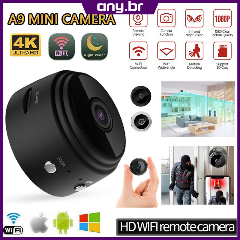 Mini Micro Câmera Escondida Espia Hd Ip Wifi Celular - Escorrega o Preço