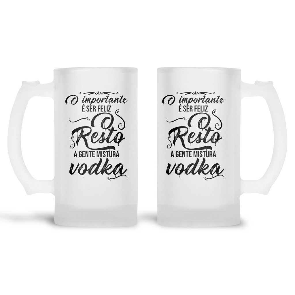 Caneca De Chopp Jateada O Importante é Ser Feliz