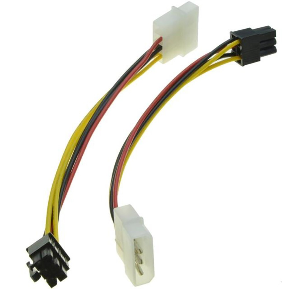 4 Pin Molex Para 6 Pin Pci-Express Pcie Placa De Vídeo Adaptador