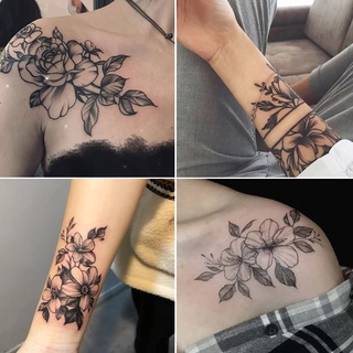 12 peças adesivos de tatuagem feminino simples longo grande faixa de braço suporte temporário