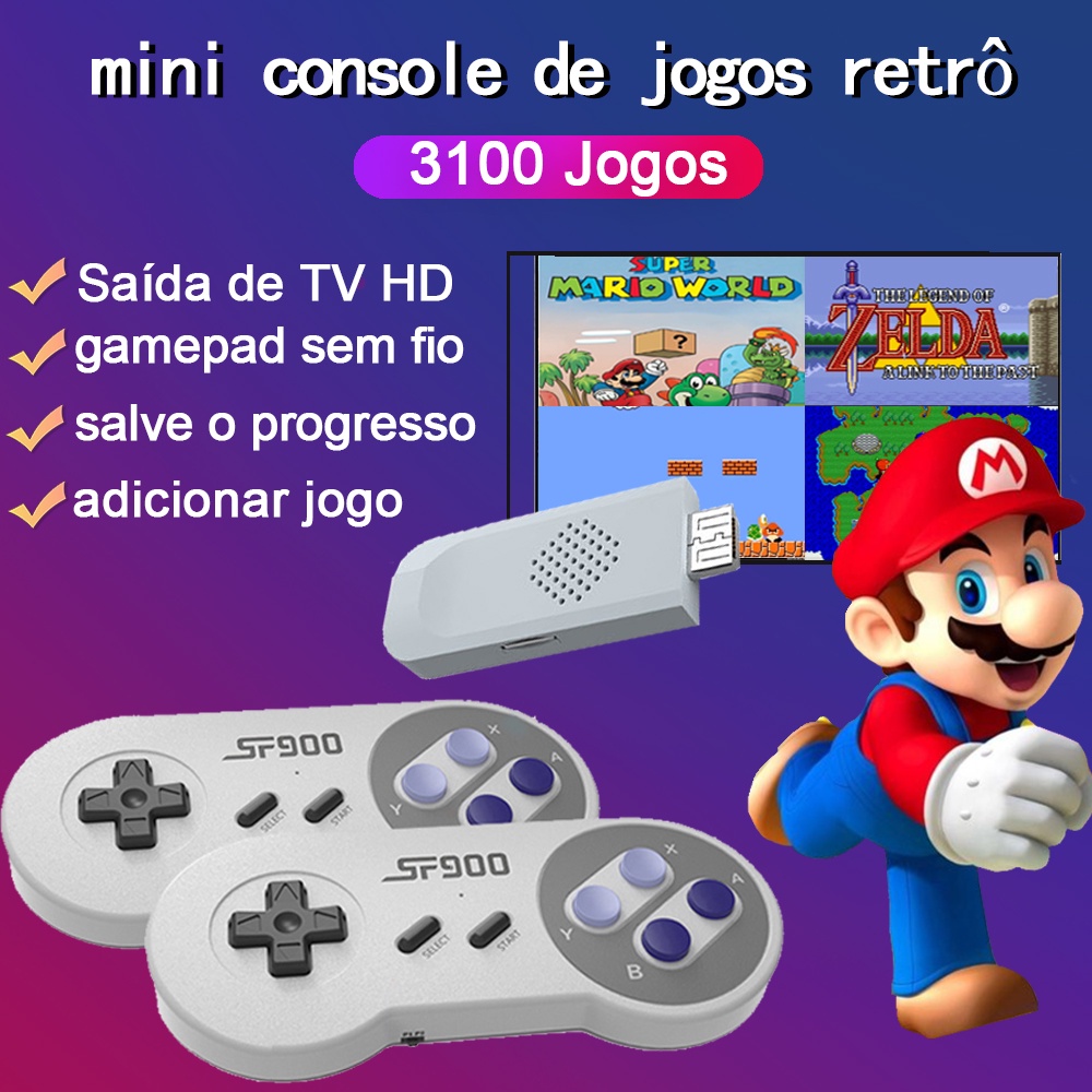 16-Bit Console HDMI Sem Fio TV Retro Para SNES NES 2700 + Game Stick Para super nintendo