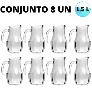 CONJUNTO 8 JARRAS DE VIDRO DE SUCO ÁGUA E BEBIDAS BAR 1,5L TANGO (DISTRIBUIDOR NADIR) ENVIO IMEDIATO em Oferta na Shopee
