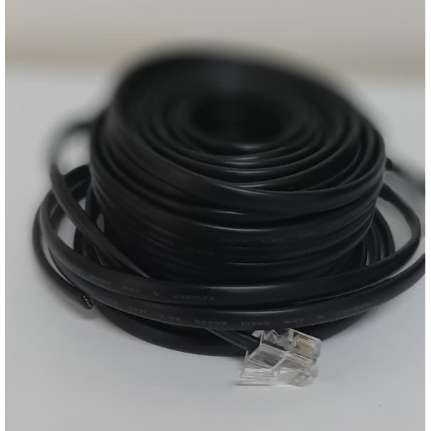 CABO (Fio) Telefone  EXTENSÃO COM 1 -  Rj11 - 4 Vias - 13 Metros - Preto