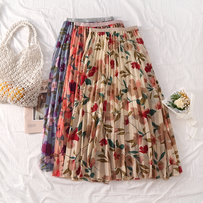 saia midi chiffon