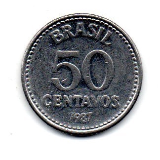 50 Centavos 1987 - Moeda Antiga Brasil - Estado De Conservação MBC (Muito bem conservada)
