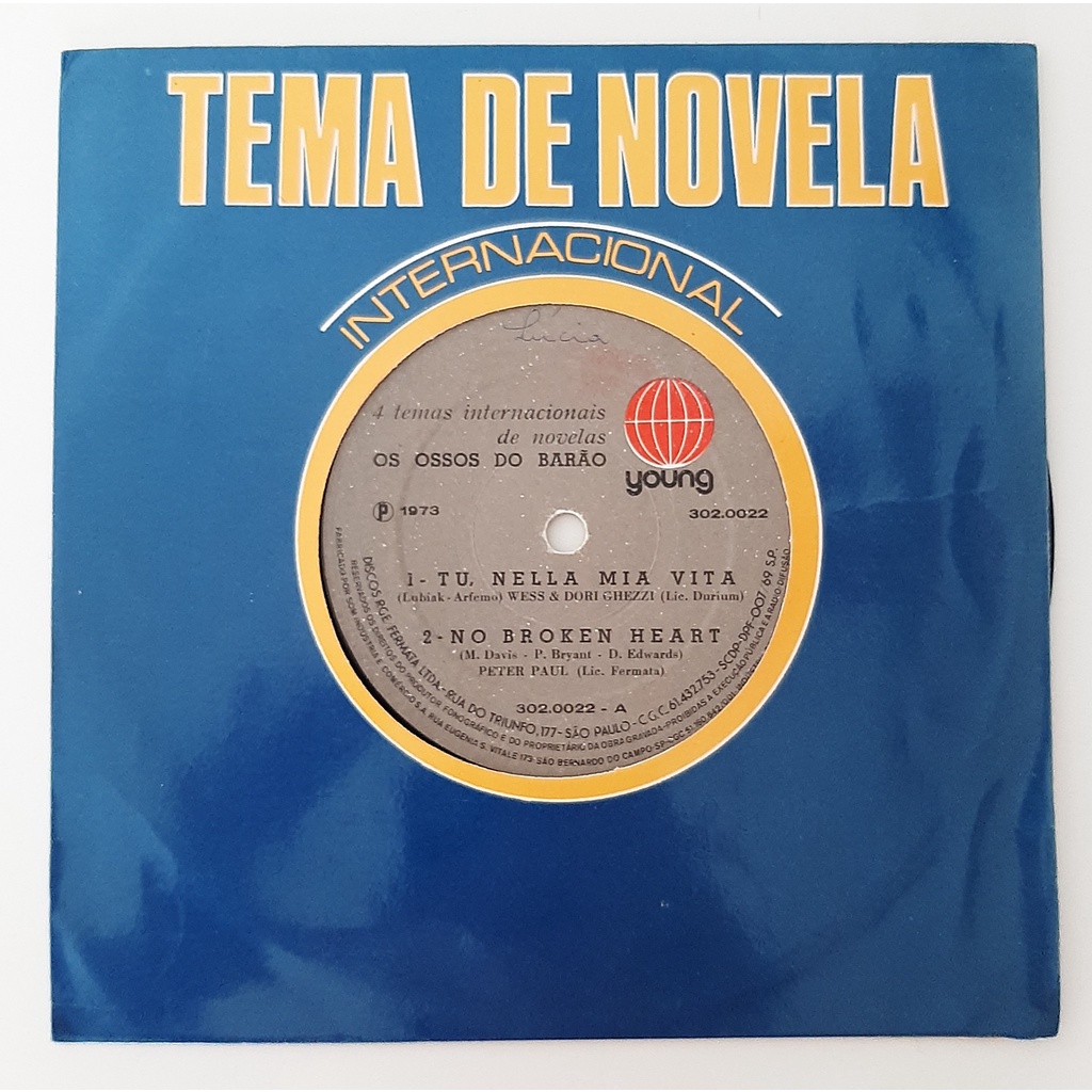 LP Compacto 4 Temas de Novela Internacional - Os Ossos Do Barão/o Semideus