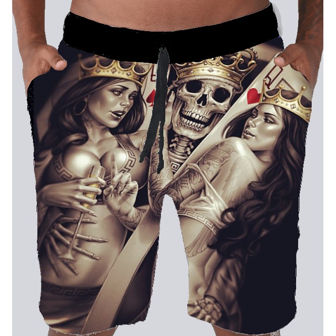 Bermuda Masculina de Moletom Estampada por Sublimação Girls Crowm A94