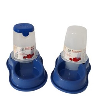 Kit Comedouro + Bebedouro Automático Para Cachorros e Gatos Burdog 1.600ml