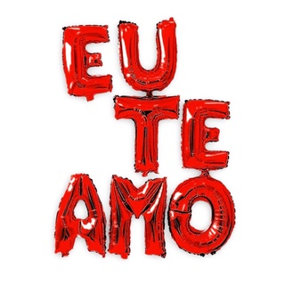 Balao Eu Te Amo Com Letras De 40cm - Balão Eu Te Amo Metalizado