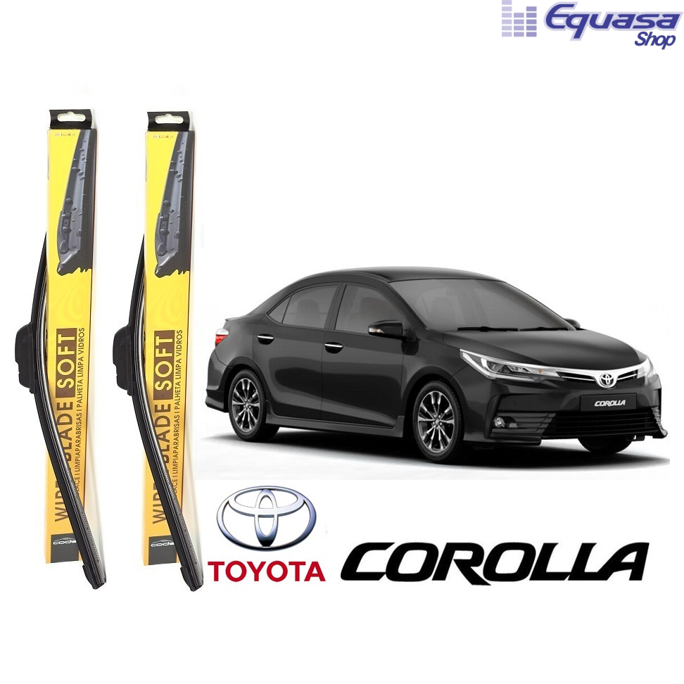 Kit Par 2 Palhetas para Limpador de Parabrisa Dianteiro para Toyota Corolla 2015 2016 2017 2018 2019