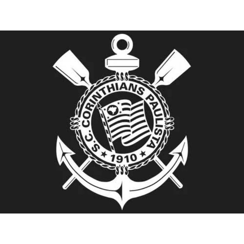 escudo símbolo Corinthians em adesivo de recorte vazado