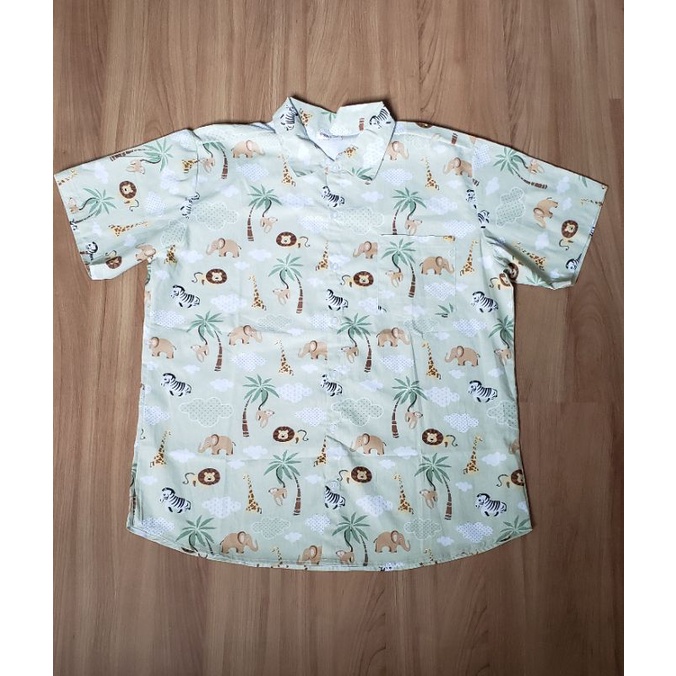 Camisa tal pai tal filho manga longa Safari verde