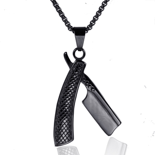 Colar Masculino Novo De Aço Inoxidável Com Pingente De Navalha