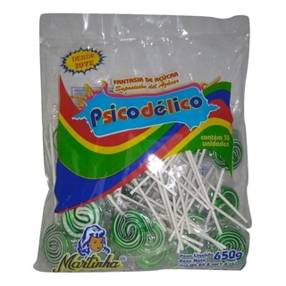 Pirulito Psicodélico Verde C/50un - Martinha