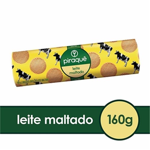 KIT COM 3 - Biscoito Leite Maltado Piraquê 132g