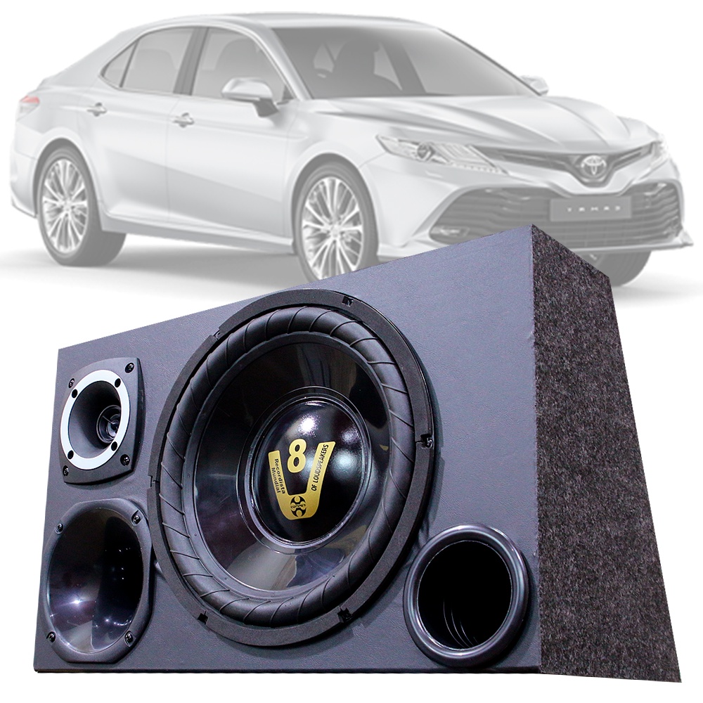 Caixa Trio Som Automotivo Trio Completa Subwoofer Toyota Camry em Oferta na Shopee