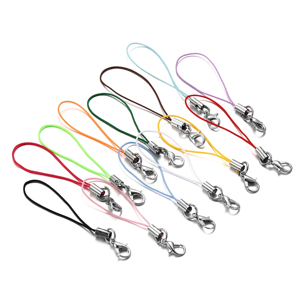 100 Pçs 72mm Cordões Com Argolas E Fechos Lagosta Para Pingentes De Celular Mochila Bonecas DIY