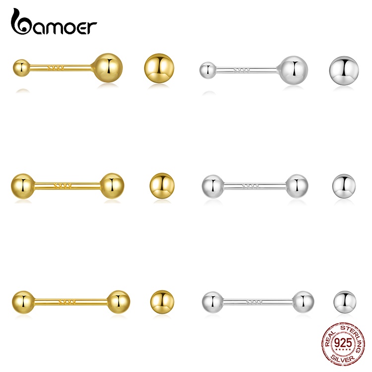 Brincos Bamoer 999 Prata Esterlina 1 Par Simples Versátil Moda Joias Presentes Para Mulheres em Oferta na Shopee
