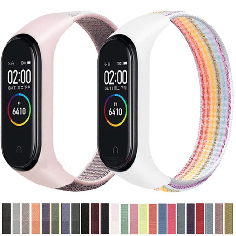 PULSEIRA Mi Banda 3 4 5 Cinta De Nylon Colorido Substituível Original De Pulso Esportes Pulseira Respirável em Oferta na Shopee
