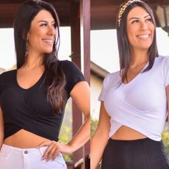 Blusa cropped feminino canelada transpassada  manga curta elegante